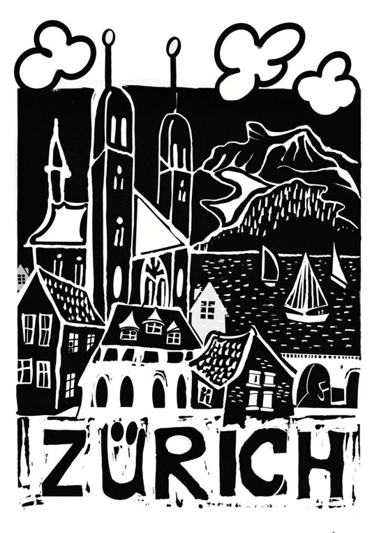 Original Poster Art Zurich in Black and white